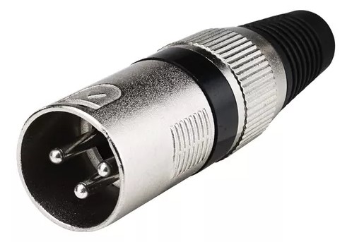 [05136] CONECTOR CANON M DE 3 PINES (MICROFONO) PLATA/NEGRO