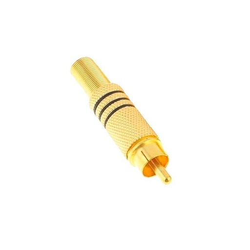 [05194-1] CONECTOR RCA M METAL DORADO NEGRO