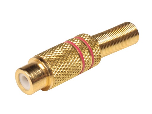 [05701-2] CONECTOR RCA H METAL DORADO ROJO