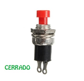 [11174] SWITCH PUSH BOTON MINI CERRADO 2 PINES ROJO