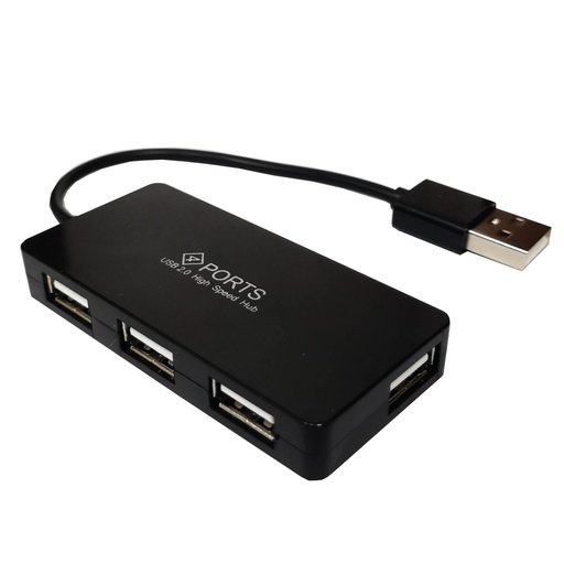 [12334-5] HUB USB 2.0 4 PUERTOS ET NEGRO RECTANGULO