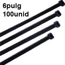 [13169-100] CINCHO PLASTICO DE 6" NEGRO (100 UNIDADES)