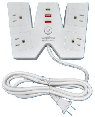 [20470] REGLETA ELECTRICA 4 TOMAS 2 USB 1 PD EN FORMA W