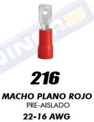[20763-216] TERMINAL MACHO PLANO ROJO CAL 22-16 #216