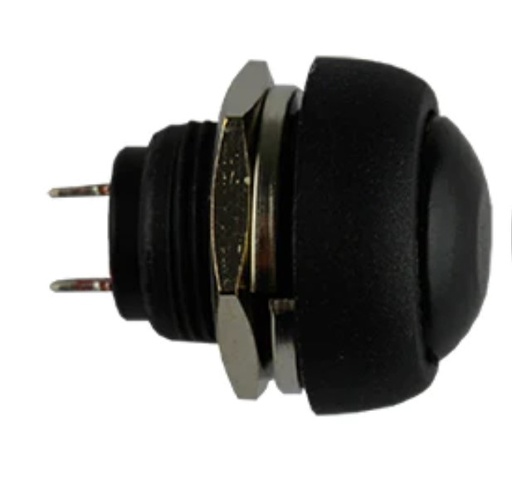 [26176] SWITCH PUSH REDONDO MOMENTARIO NEGRO 3A 125V - 1A 250V 2 PIN