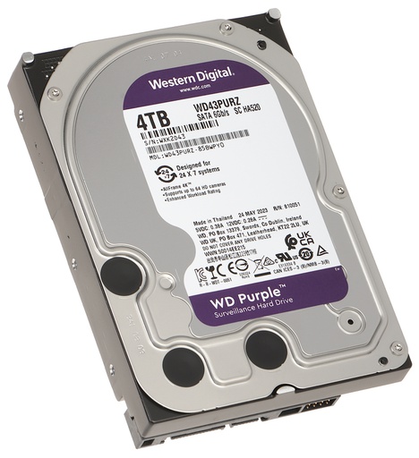 [12223-26] DISCO DURO INTERNO DE VIDEOVIGILANCIA PURPURA 4TB 3.5 SATA WESTERN DIGITAL WD43PURZ