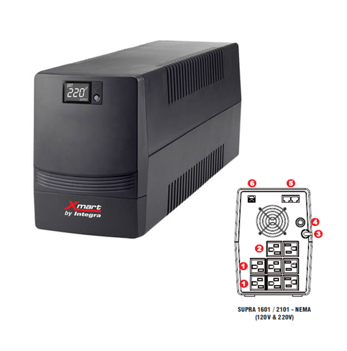 [12803-2100] UPS INTERACTIVO 2100VA 1200W 8 TOMAS XMART