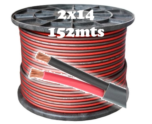 [02012B] BOBINA CABLE PARA BOCINA 2X14 ROJO/NEGRO 152MTS