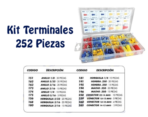 [20760] KIT TERMINALES 252 PIEZAS SURTIDAS