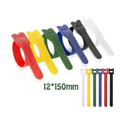 [13161-2] CINCHO DE VELCRO UNITIRA 12X150MM COLORES 6 UNIDADES