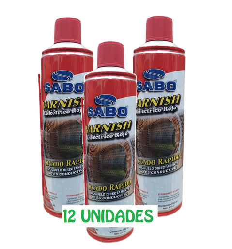[15003-112] BARNIZ DIELECTRICO ROJO SABO (12 UNIDADES)