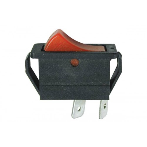 [11188-1] SWITCH ROCK RECTANGULAR ON/OFF 15-30A 250V SPST ROJO C/LUZ 2 PIN SPST