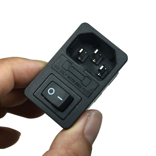 [05126] CHASIS DE CORRIENTE PARA FUENTE DE PODER CON FUSIBLE Y SWITCH