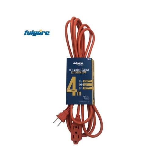 [20115] CABLE EXTENSION ELECTRICA DE 04MTS 16AWG NARANJA FULGORE FP0139