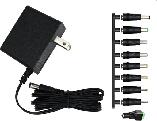 [01032] ADAPTADOR DE CORRIENTE UNIVERSAL 9V 1.5A 1A 0.8A 0.5A 450mA 13.5W 100-240V AC a DC