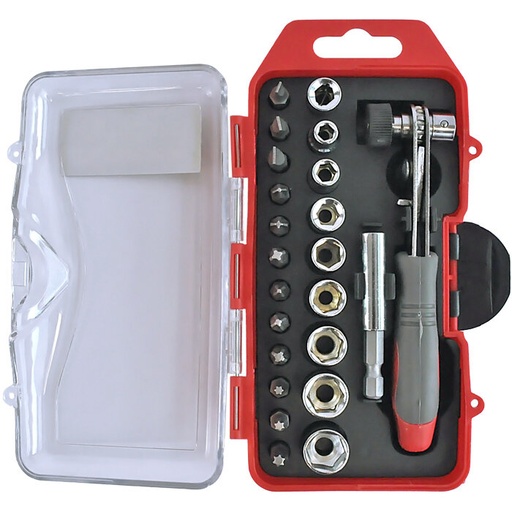 [06222-2] SET DE DESARMADOR CON RATCHET INTERCAMBIABLE DE 23 PIEZAS