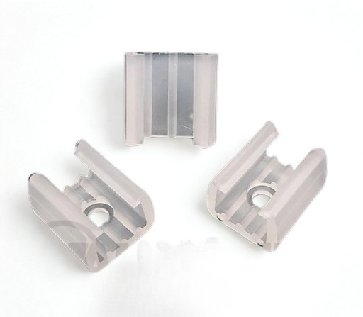 [28201-8] BASE SUJETA TIRA LED PLANA CON AGUJERO (25 UNIDADES)