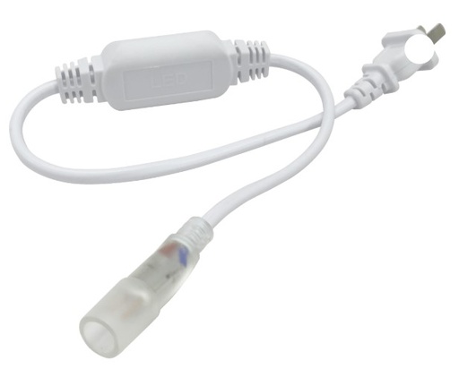 [28201-10] CONECTOR DE CORRIENTE TIRA LED REDONDA/MANGUERA/TUBO 4A/250V