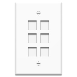 [07014] PLACA DE EMPOTRAR RJ 45 6 DADOS