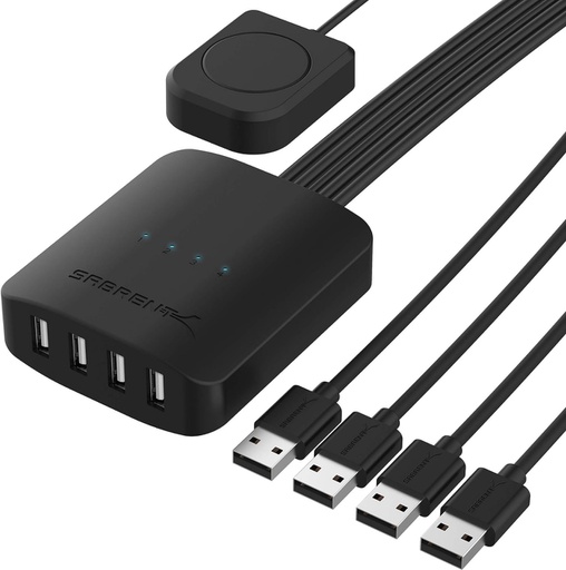 [12843-4] SWITCH MANUAL USB 2.0 PARA IMPRESORA DE 4 COMPUTADORAS A 1 IMPRESORA SABRENT